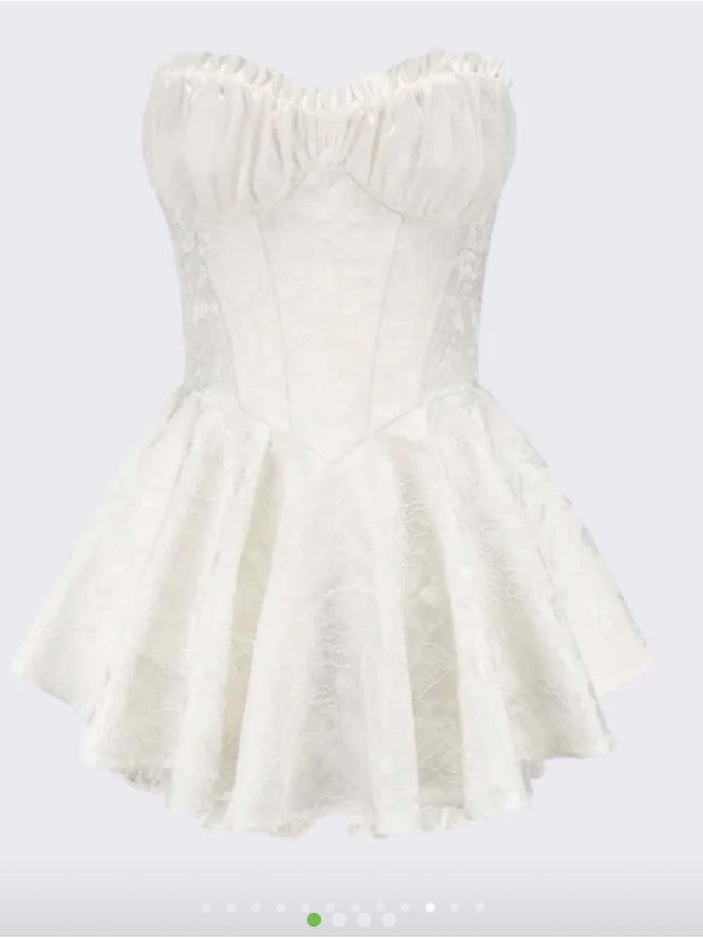 Nana Jacqueline Airina - White Strapless Lace Mini Dress